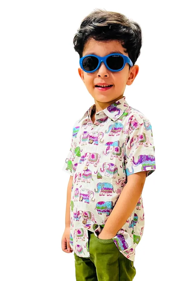 Multicolor_Pure_Cotton_Regular_Fit_Half_Sleeve_Shirt_For_Boys