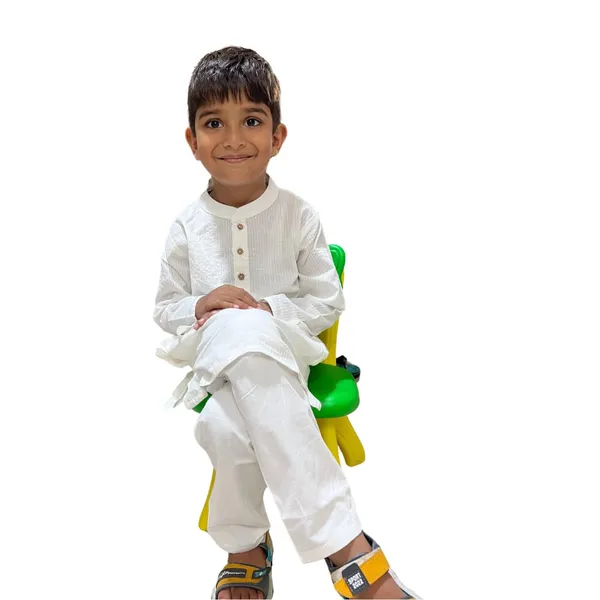 White_Pure_Cotton_Regular_Fit_Full_Sleeve_Kurta_Pyjama_Set_For_Boys