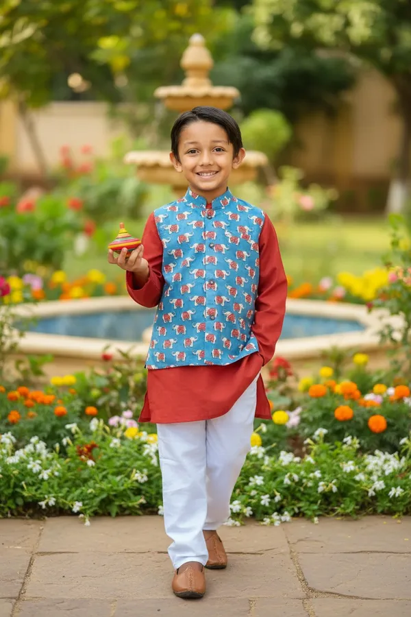 Red_Pure_Cotton_Regular_Fit_Full_Sleeve_Kurta_Pyjama_Set_For_Boys