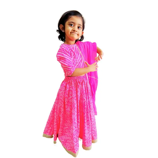 Pink_Pure_Cotton_Regular_Fit_Lehenga_Set_For_Girls