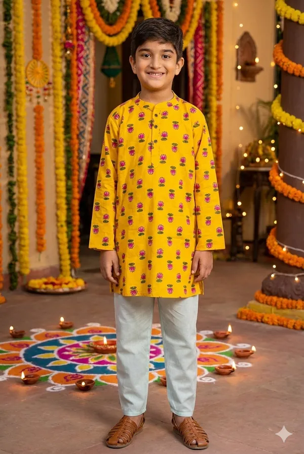 Yellow_Lotus_Kurta_Pajama_Set