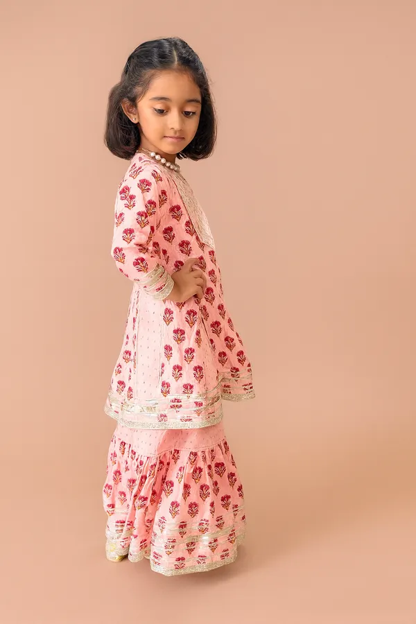 Girls_Peach_Cotton_Sharara_Set_with_Gotta_Work_–_Festive_&_Ethnic_Wear