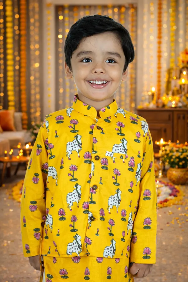 Boy_Pichwai_Art_Kurta_Jacket_set