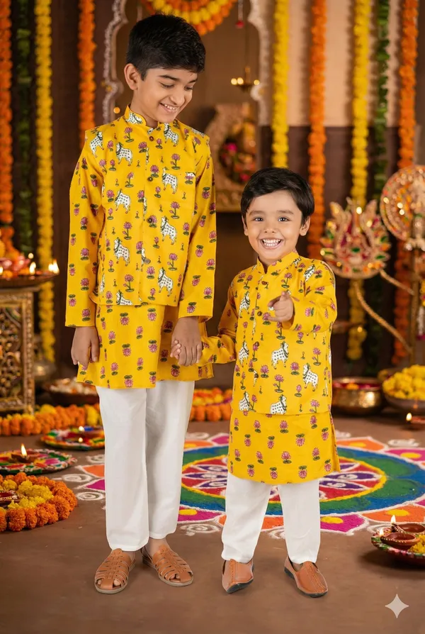 Boy_Pichwai_Art_Kurta_Jacket_set