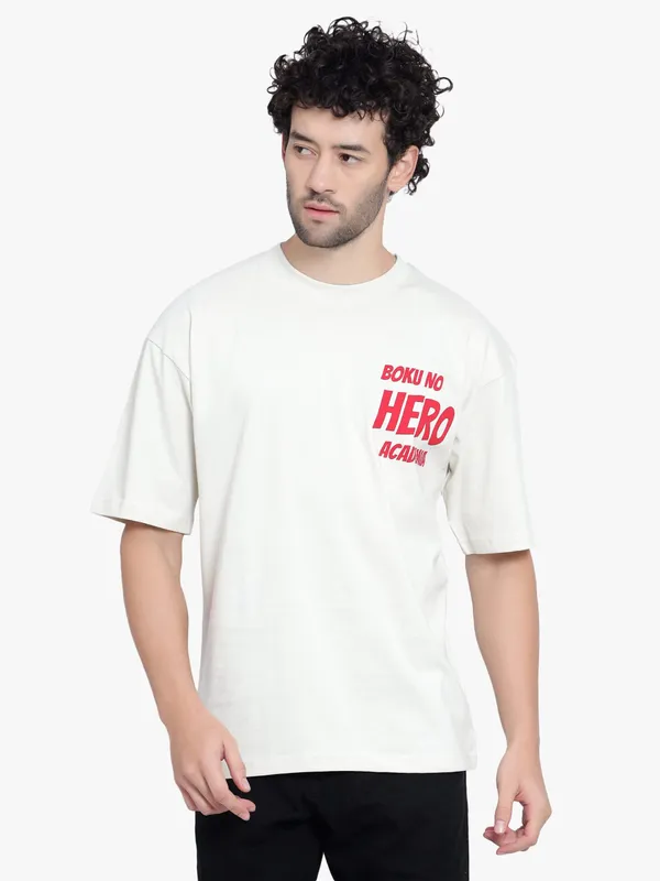 Cream_Boku_No_Printed_Oversize_Cotton_T-Shirt_For_Men