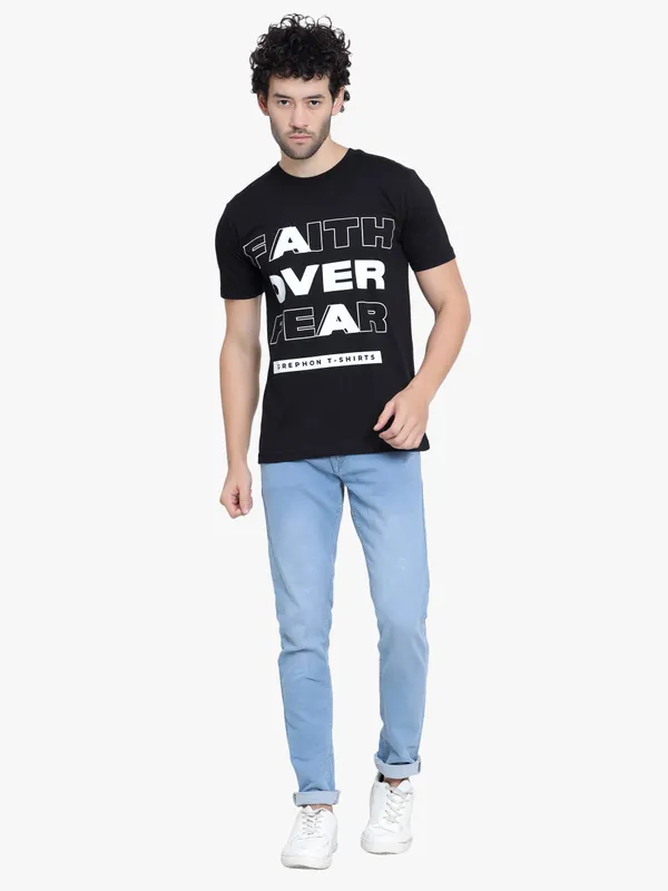 Black_Faith_Over_Fear_Printed_Cotton_T-Shirt_For_Men