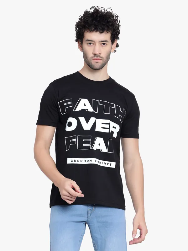 Black_Faith_Over_Fear_Printed_Cotton_T-Shirt_For_Men