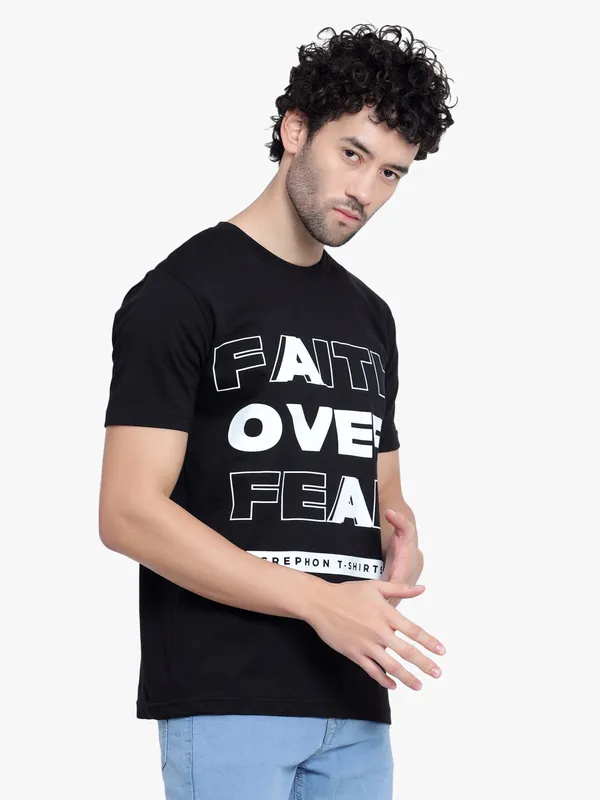 Black_Faith_Over_Fear_Printed_Cotton_T-Shirt_For_Men