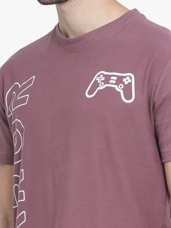 Maroon_Game_Error_Printed_Cotton_T-Shirt_For_Men