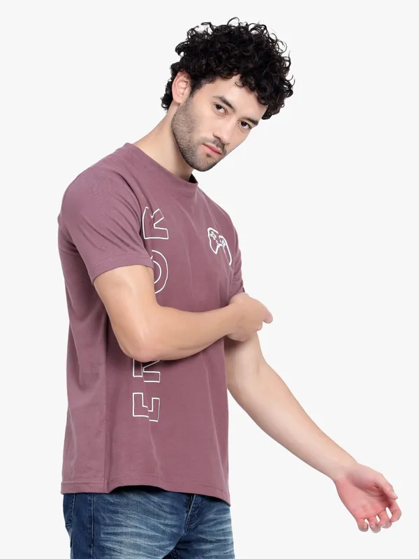 Maroon_Game_Error_Printed_Cotton_T-Shirt_For_Men