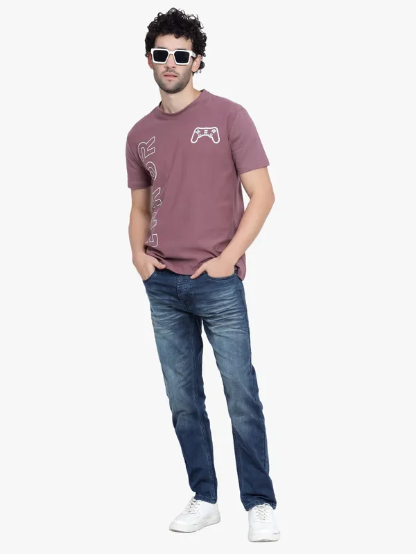 Maroon_Game_Error_Printed_Cotton_T-Shirt_For_Men