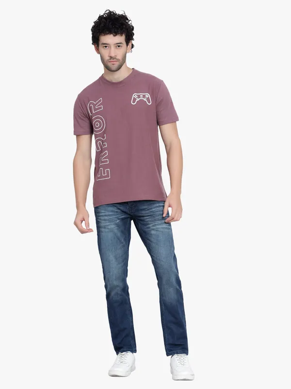Maroon_Game_Error_Printed_Cotton_T-Shirt_For_Men