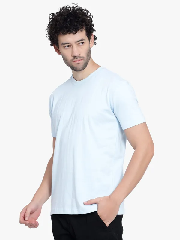 Mild_Blue_Ice_Melt_Cotton_T-Shirt_For_Men