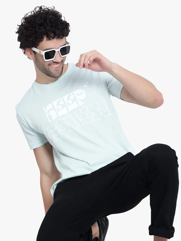 Soft_Olive_Green_Keep_Growing_Printed_Cotton_T-Shirt_For_Men