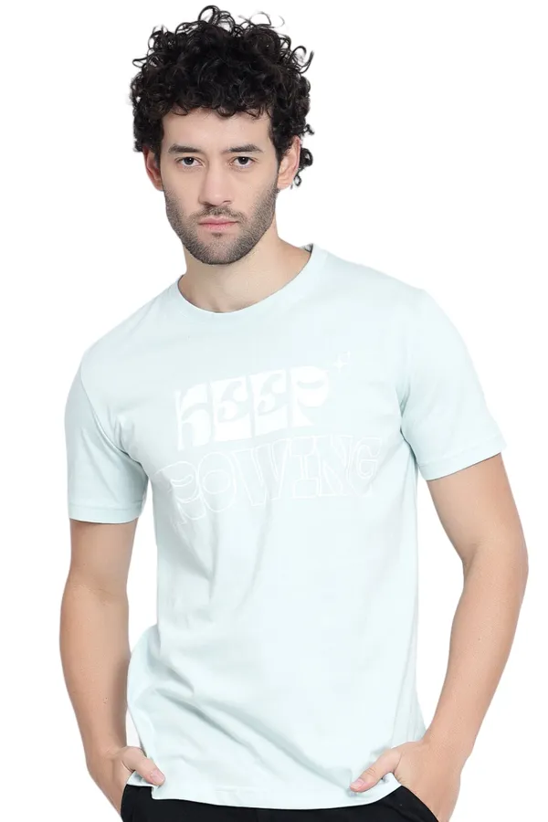 Soft_Olive_Green_Keep_Growing_Printed_Cotton_T-Shirt_For_Men