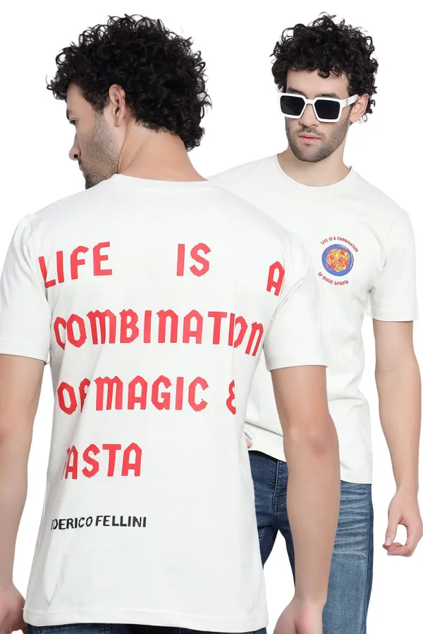 Cream_Life_Is_A_Combination_Of_Magic_&_Pasta_Printed_Cotton_T-Shirt_For_Men