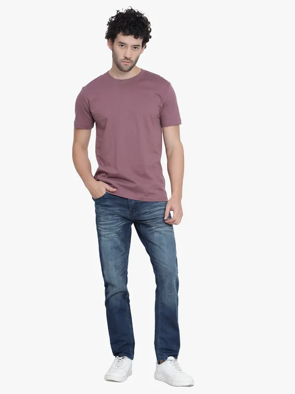 Mauve_Solid_Cotton_T-Shirt_For_Men