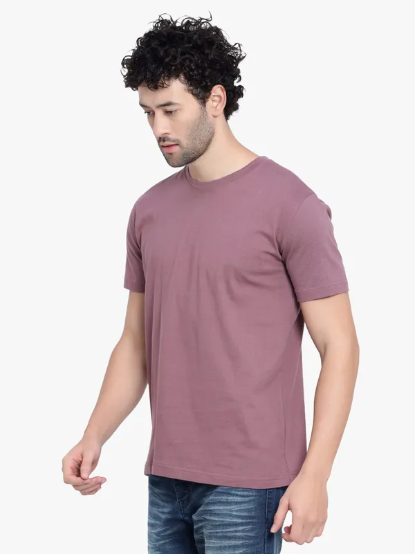 Mauve_Solid_Cotton_T-Shirt_For_Men