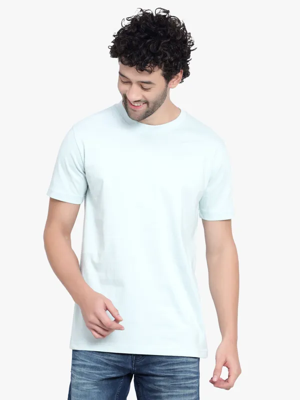 Milky_Green_Cotton_T-Shirt_For_Men