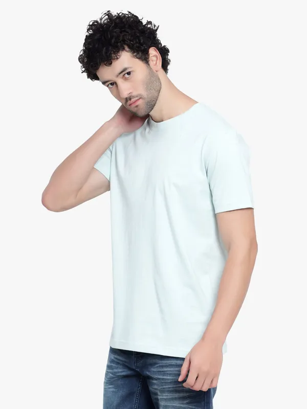 Milky_Green_Cotton_T-Shirt_For_Men