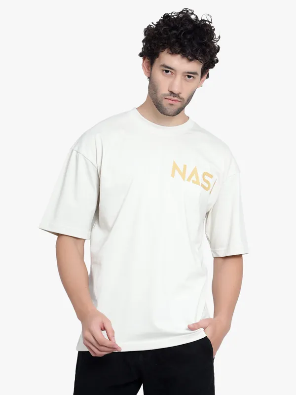 Cream_Nasa_Printed_Oversize_Cotton_T-Shirt_For_Men