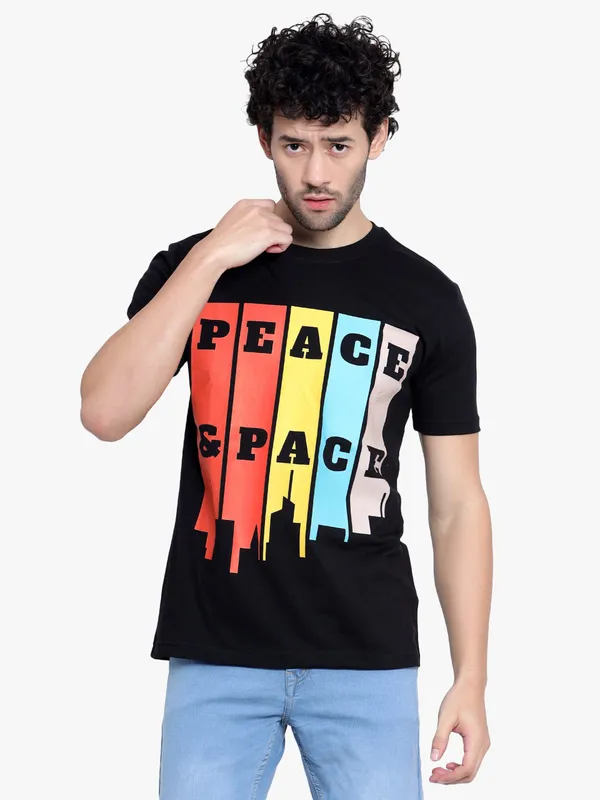 Black_Peace_Space_Printed_Cotton_T-Shirt_For_Men