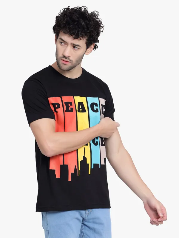 Black_Peace_Space_Printed_Cotton_T-Shirt_For_Men