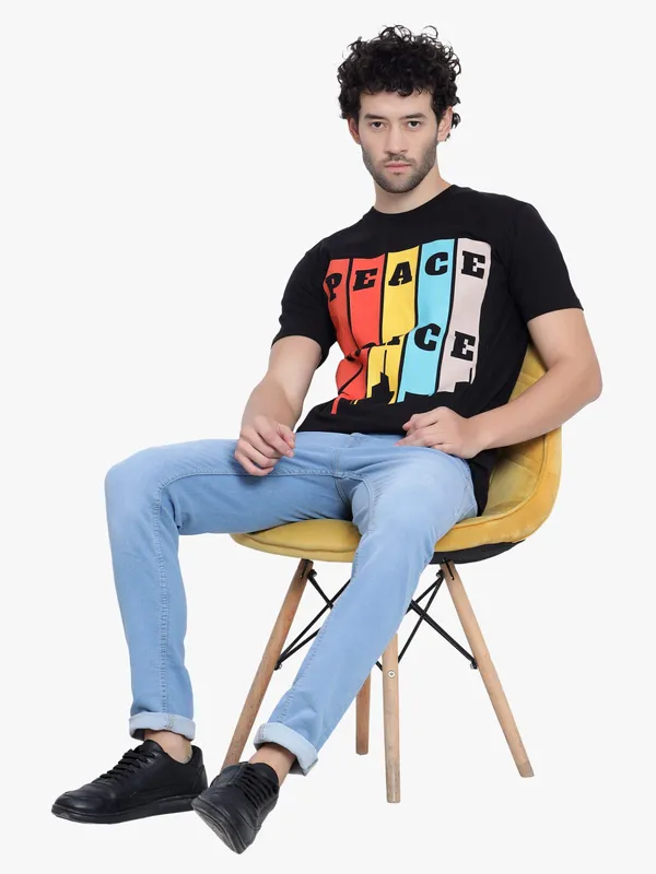 Black_Peace_Space_Printed_Cotton_T-Shirt_For_Men