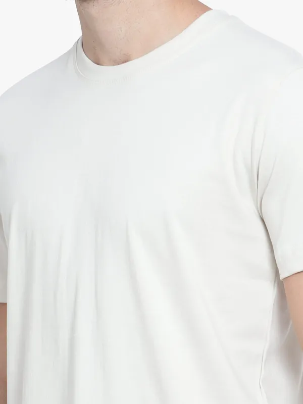 Cream_Silence_Cotton_T-Shirt_For_Men