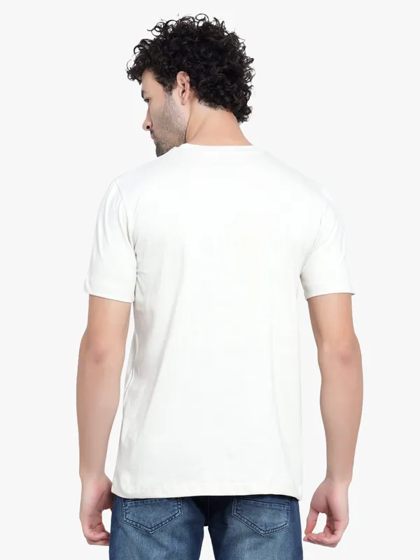 Cream_Silence_Cotton_T-Shirt_For_Men