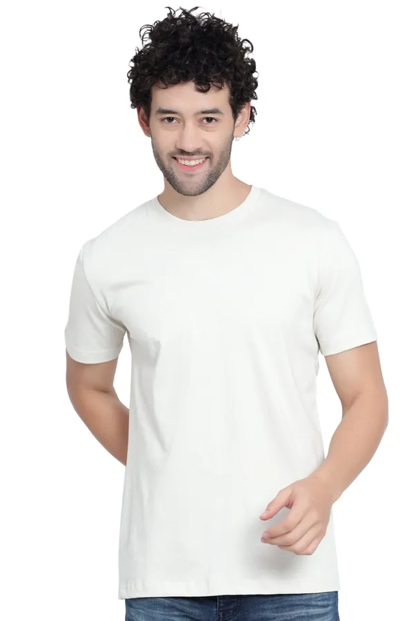 Cream_Silence_Cotton_T-Shirt_For_Men