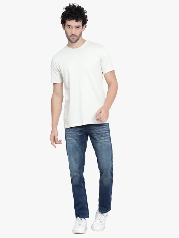 Cream_Silence_Cotton_T-Shirt_For_Men
