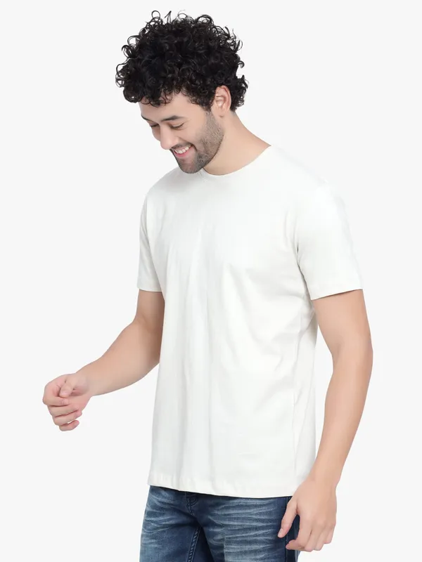Cream_Silence_Cotton_T-Shirt_For_Men