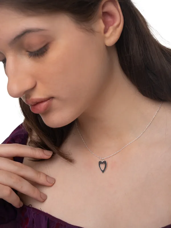 Silver_Premium_Necklace_Heart_Plain_925ST