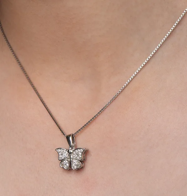 Silver_Premium_Necklace_Butterfly_Cz_925ST