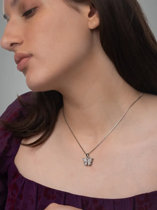 Silver_Premium_Necklace_Butterfly_Cz_925ST