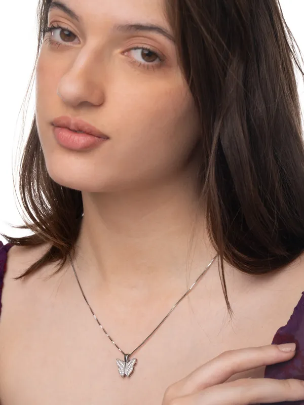Silver_Premium_Necklace_Butterfly_Cz_925ST