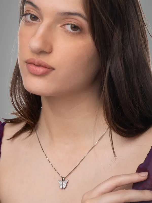 Silver_Premium_Necklace_Butterfly_Cz_925ST