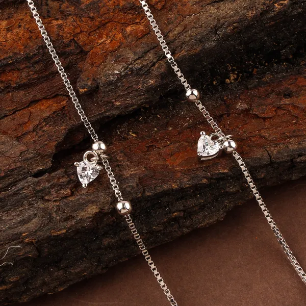 Silver_Premium_Heart_charms_Anklet