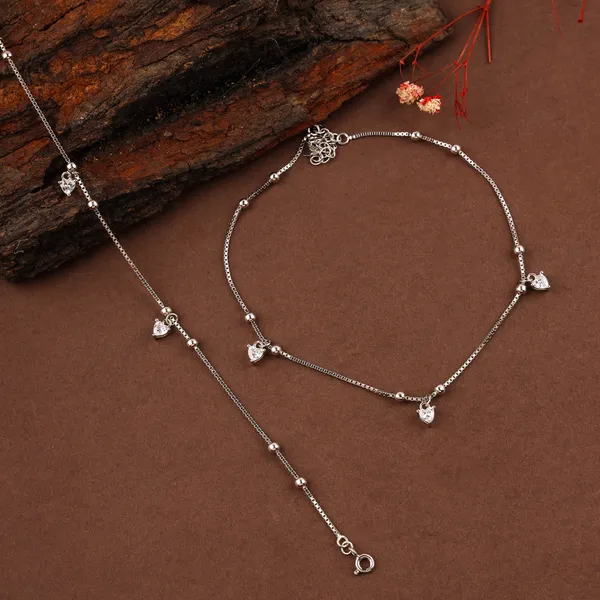 Silver_Premium_Heart_charms_Anklet