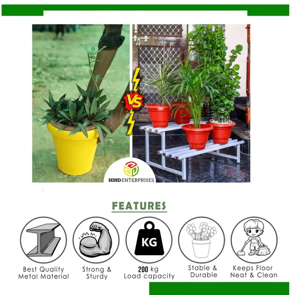 Hind's__3-Tier/Shelves_Heavy-Duty_Metal_Planter_Stand_|_Indoor_Outdoor_Flower_Pot_Holder_|_Rust-Proof_Iron_Plant_Stand_with_Modern_Design_for_Balcony,_Patio_&_Home_Decor_|_Weight_Capacity_200_KG_(White-01)