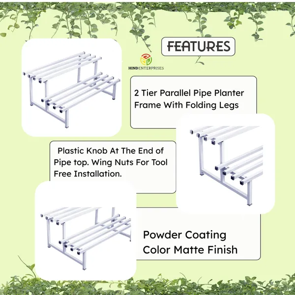 Hind's__3-Tier/Shelves_Heavy-Duty_Metal_Planter_Stand_|_Indoor_Outdoor_Flower_Pot_Holder_|_Rust-Proof_Iron_Plant_Stand_with_Modern_Design_for_Balcony,_Patio_&_Home_Decor_|_Weight_Capacity_200_KG_(White-01)