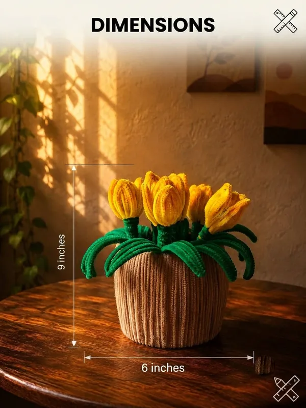 Hind's_Handmade_Pipe_Cleaner_6-Tulip_Pot_–_Cute_Chenille_Stem_Artificial_Flower_Pot,_Aesthetic_Room_Décor,_Eternal_DIY_Floral_Plant_for_Office_Desk,_Birthday_&_Anniversary_Gift