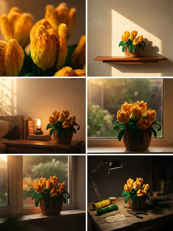 Hind's_Handmade_Pipe_Cleaner_6-Tulip_Pot_–_Cute_Chenille_Stem_Artificial_Flower_Pot,_Aesthetic_Room_Décor,_Eternal_DIY_Floral_Plant_for_Office_Desk,_Birthday_&_Anniversary_Gift