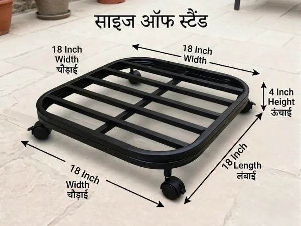 DFCEW-B_Hind's_Heavy-Duty_Iron_Planter_Stand_with_Lockable_Wheels_&_Curved_Safety_Edges,_Rust-Proof_Powder-Coated_Metal_Pot_Trolley_for_Indoor_&_Outdoor_Use_(Black)