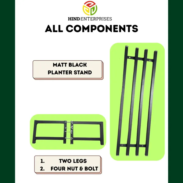 Hind's_Parallel_Pipe_Planter_Stand_with_|_Heavy-Duty_Metal_Plant_Stand_for_Indoor_&_Outdoor_|_Lockable_Wheels_Or_Legs_|_Rust-Resistant,_Space-Saving_Plant_Holder_Weight_Capacity_150_Kg_(Black)