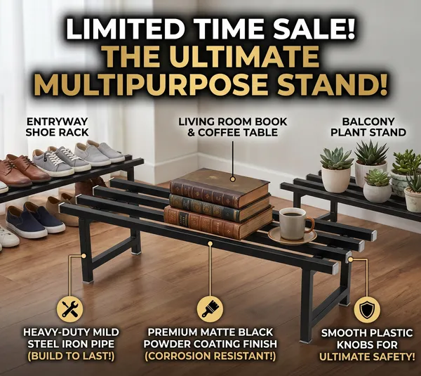Hind's_Parallel_Pipe_Planter_Stand_with_|_Heavy-Duty_Metal_Plant_Stand_for_Indoor_&_Outdoor_|_Lockable_Wheels_Or_Legs_|_Rust-Resistant,_Space-Saving_Plant_Holder_Weight_Capacity_150_Kg_(Black)