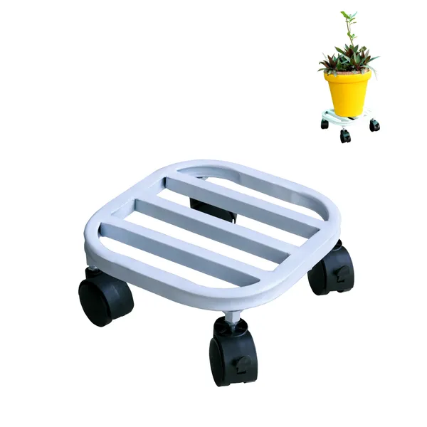 Hind's__Planter_Stand_with__Curved_Edges__Lockable_Wheels_for_Secure_Mobility_|_Load_Capacity_up_to_100kg_Rust_and_Dust_Proof_Matt_White_Finish