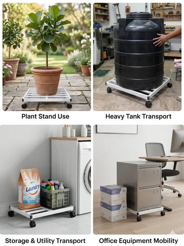 DFSW-W_Hind's__Ultimate_Heavy-Duty_Plant_Caddy_–_Supports_200kg+_with_Ease._multipurpose_Uses_for_Heavy_Load_Movement_|__Rust_and_Dust_Proof_Powder_Coating_Finish_|_Secure_Mobility_With_Lockable_Wheels_|__(_White_)