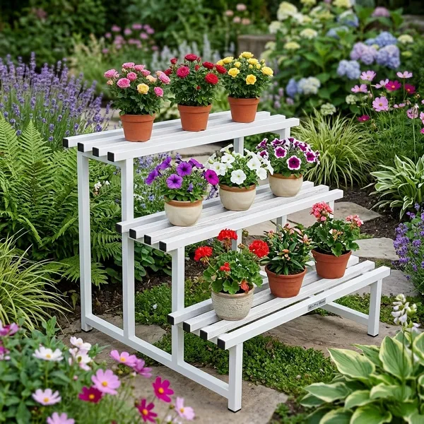 Hind's__3-Tier/Shelves_Heavy-Duty_Metal_Planter_Stand_|_Indoor_Outdoor_Flower_Pot_Holder_|_Rust-Proof_Iron_Plant_Stand_with_Modern_Design_for_Balcony,_Patio_&_Home_Decor_|_Weight_Capacity_200_KG_(White-01)